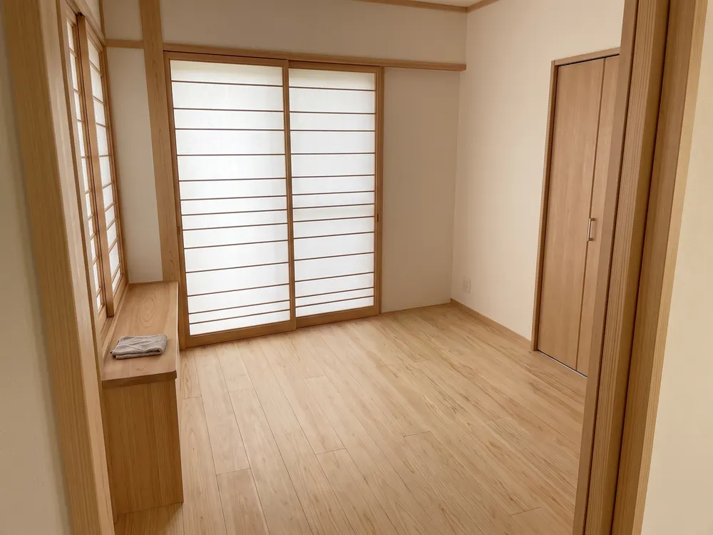 畳から板の床に替えた部屋